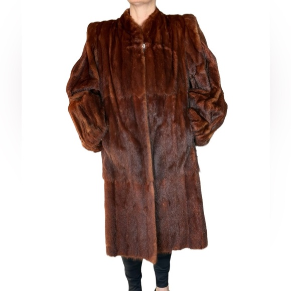 1940’s MINK RED R.J.& NEYMAR Exclusive Stylist LAC Runway 3/4th Length Natural - Picture 6 of 16